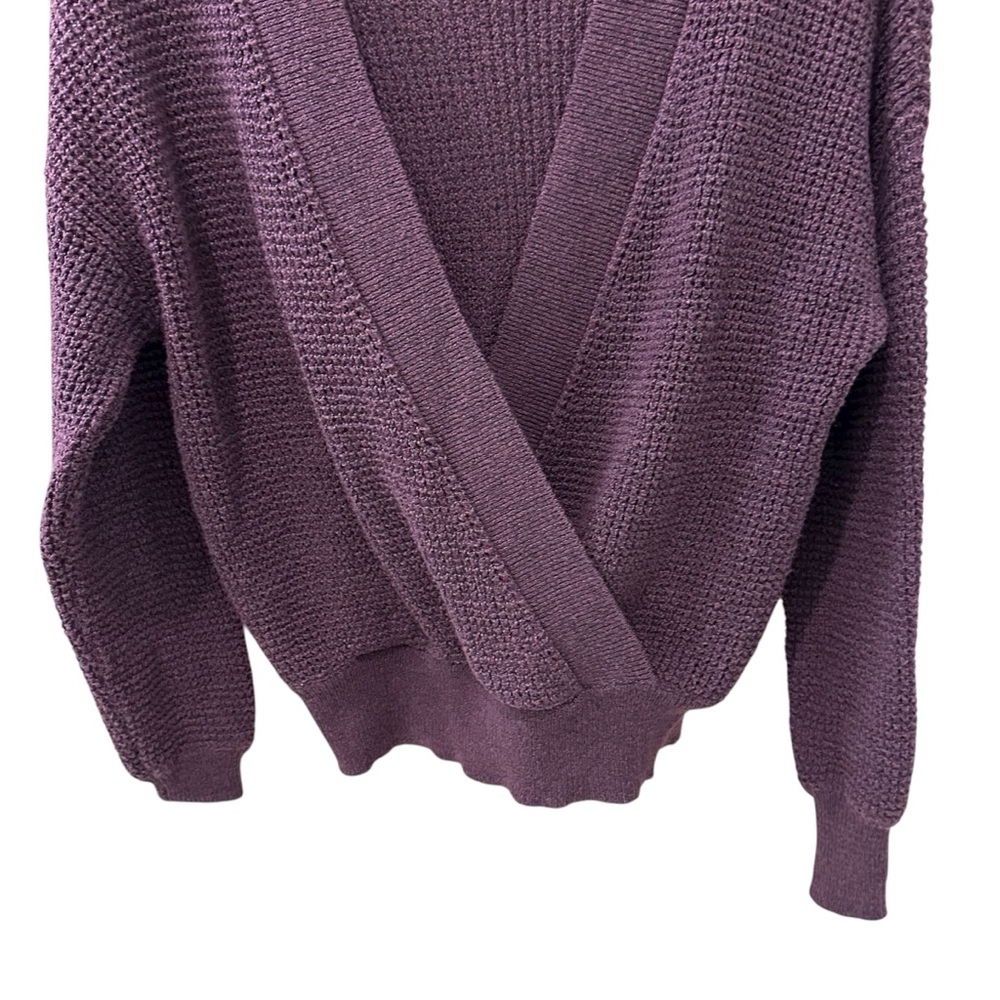 ASTR The Label Stephanie V Neck Wrap sweater in Burgundy Medium - Picture 7 of 11